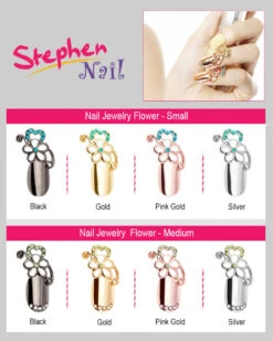 Stephen Nail Jewelry Flower (Small-Gold) -Best wig outlet Shop 4 8Pro Flower 01