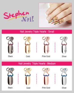 Stephen Nail Jewelry Triple Hearts (Small-Gold) -Best wig outlet Shop 4 8Pro TripleHearts 01