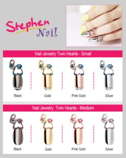 Stephen Nail Jewelry Twin Hearts (Medium-Black) -Best wig outlet Shop 4 8Pro TwinHearts 04