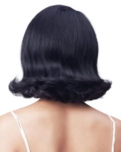 Charlee | Lace Front Human Hair Wig By Bobbi Boss 5 Charlee | Lace Front Human Hair Wig By Bobbi Boss -Best wig outlet Shop BBMHLF541 Charlee NaturalBlack back