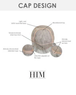 Distinguished | Average/Large Men's Lace Front & Monofilament Human Hair Blend Wig By HIM -Best wig outlet Shop Distinguished Cap