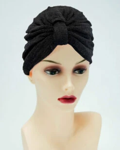 Terry Turban EV Headwear -Best wig outlet Shop EV165 Black