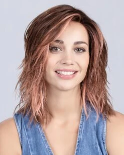 Flow Mono Part-Petite/Average | Lace Front & Monofilament Part Synthetic Wig By Ellen Wille -Best wig outlet Shop EW31042PA FlowMonoPart RoseWoodLighted M1