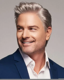 Distinguished | Average/Large Men's Lace Front & Monofilament Human Hair Blend Wig By HIM -Best wig outlet Shop HIM64009AL Distinguished M56S chinup