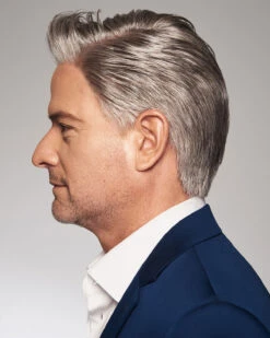 Distinguished | Average/Large Men's Lace Front & Monofilament Human Hair Blend Wig By HIM -Best wig outlet Shop HIM64009AL Distinguished M56S side