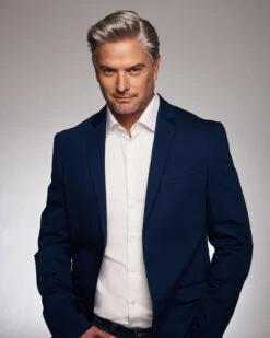 Distinguished | Average/Large Men's Lace Front & Monofilament Human Hair Blend Wig By HIM -Best wig outlet Shop HIM64009AL Distinguished M56S w