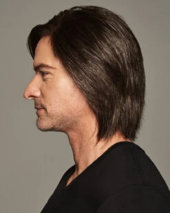 Sharp | Average/Large Men's Lace Front & Monofilament Human Hair Blend Wig By HIM -Best wig outlet Shop HIM64010AL Sharp M34S side
