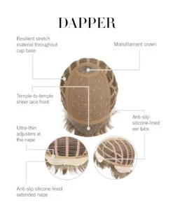 Dapper | Average/Large Men's Lace Front & Monofilament Crown Synthetic Wig By HIM -Best wig outlet Shop HIM64012AL Dapper CapConstruction