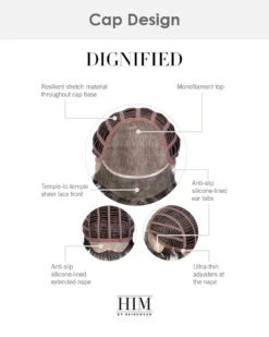 Dignified | Average/Large Men's Lace Front & Monofilament Top Synthetic Wig By HIM -Best wig outlet Shop HIM Dignified Cap