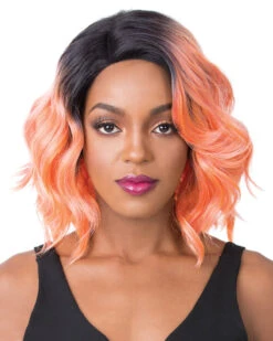 Swiss Lace Glanage | Lace Front Synthetic Wig By It's A Wig -Best wig outlet Shop IW31099 SwissLaceGlanage TT1B PeachHarmony main