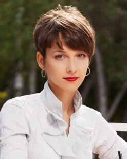 Crystal | Monofilament Human Hair Wig By Louis Ferre -Best wig outlet Shop LF37003 Crystal GingerBrown w